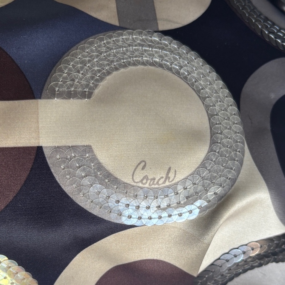 RARE! Coach Madison Op Art Multicolor Satin Leather Sequins Satchel Bag Ex Cond - Picture 6 of 16